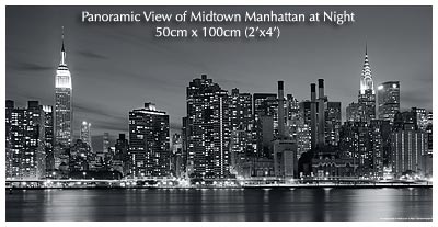 Panoramic View of Midtown Manhattan at Night fine art poster
