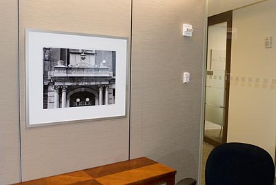 Black and white photo of the Old Mercantile Exchange, Tribeca at Moody's Corp.