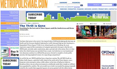 Metropolis Magazine article on Times Square